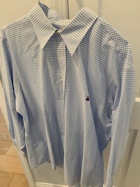Brooks Brothers Light Blue Windowpane Dress Shirt
